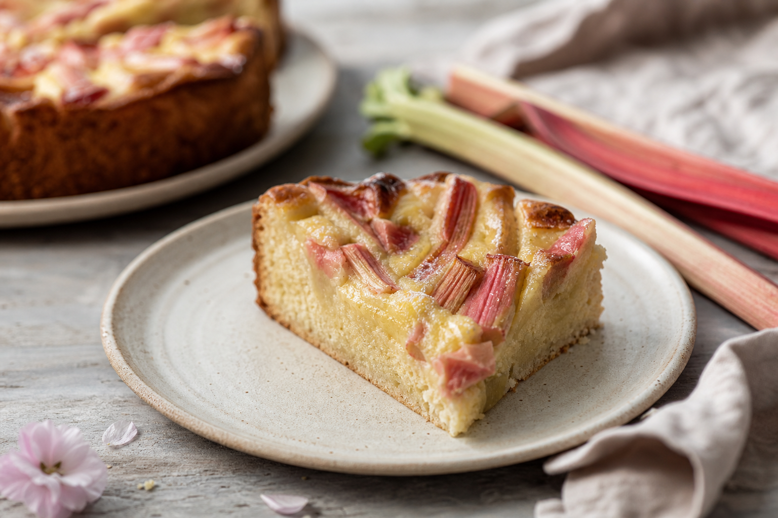 Cardamom-Spiced Rhubarb Kuchen