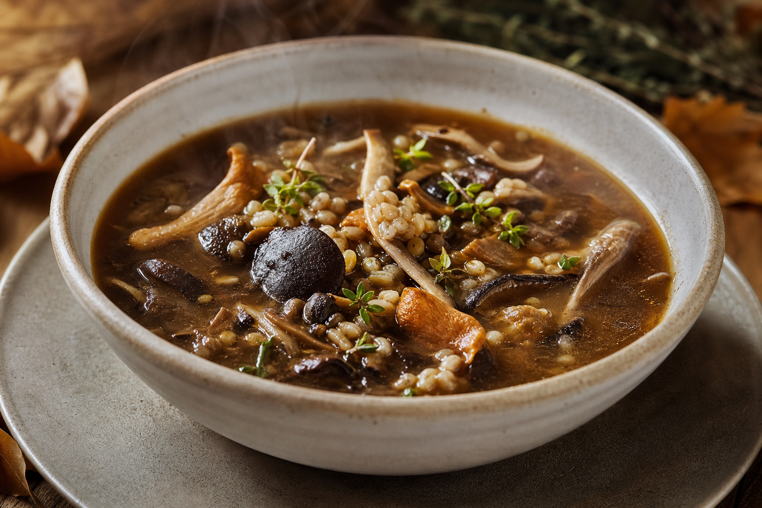 Wild Mushroom and Barley Soup